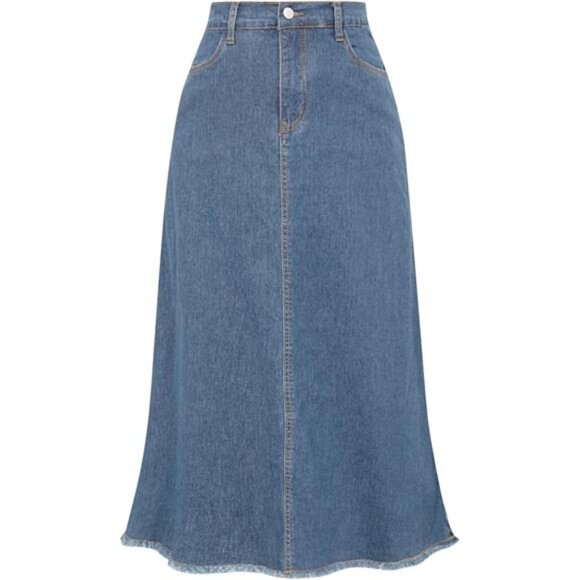Retro Denim Skirts for Women Blue2 - Picture 1 of 5